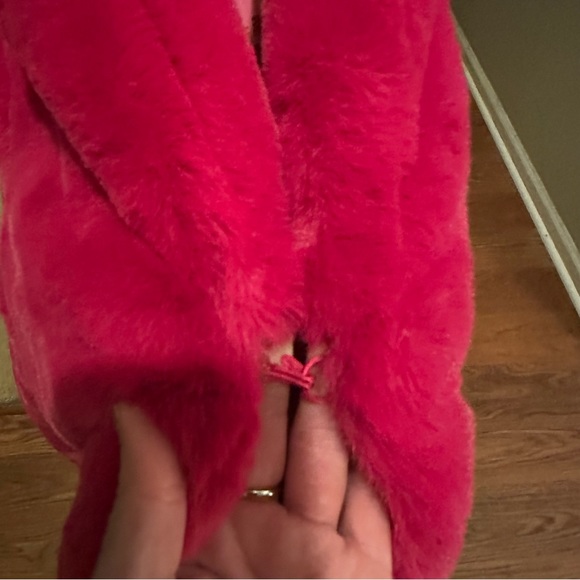 kate spade ♠️- $568 Bow-waist Faux Fur Coat in, “Rosa Plum”, Size Medium, NWT - Picture 12 of 16